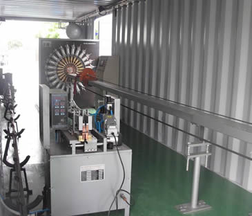 One round filter bag cage machine in container