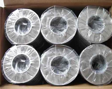 Many toroidal shape filter disc packed with plastic bags in carton