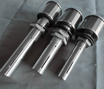 Three stainless steel long hand type flowing filter nozzles