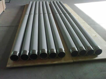 Ten sintered stainless steel powder filter element tubes
