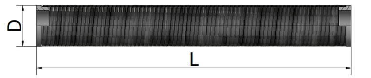 Cylinder filter element three drawing including its length, diameter, installing forming