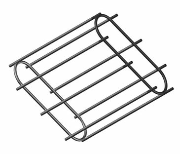 One flat 8 vertical wire filter bag cage part drawing