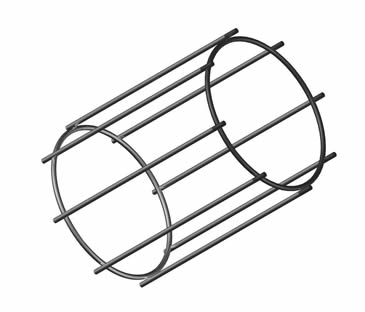 One round 8 vertical wire filter bag cage part drawing