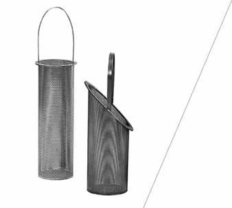 Two stainless steel filter basket: one standard filter basket and one slanted filter baske