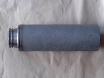 One sintered powder filter element made of titanium powder