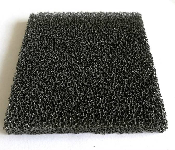 There is a piece of steel foam with micro-nano pore size.